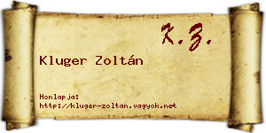 Kluger Zoltán névjegykártya